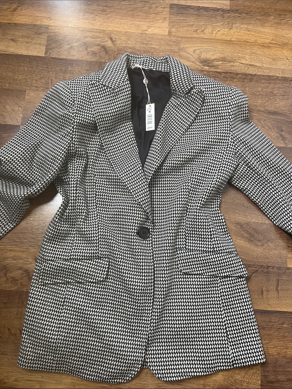 Max Studio London Classic Houndstooth Blazer Jacket NWT Size Medium